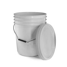 Cubeta blanca con tapa lisa 10 litros grado alimenticio